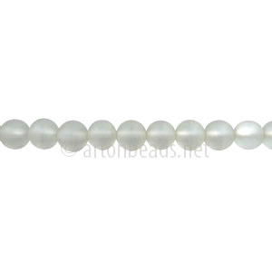 Glass Beads - Round - Crystal Matte - 4mm - 1 Strands